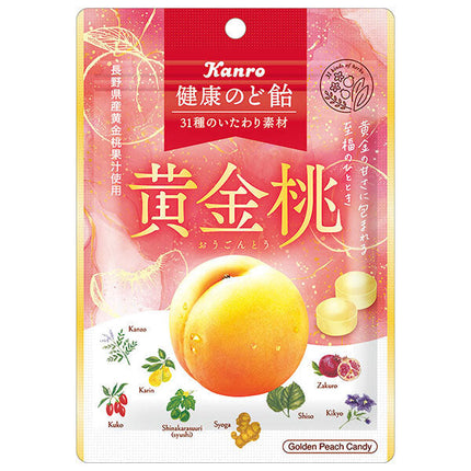 Pastilles pour la gorge Kanro Pêche dorée 80 g x 6 sachets 