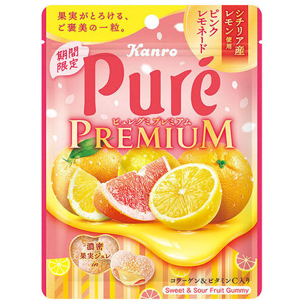 Kanro Pure Gummy Premium Sicilian Lemon Pink Lemonade 54g x 6 bags 