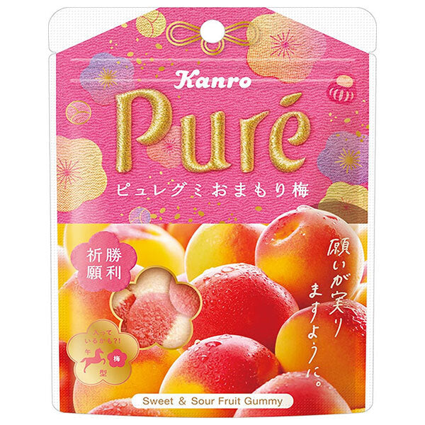 Kanro Pure Gummy Omamori Plum 52g x 6 bags [Shipped in Japan]