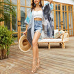 Spring Summer Printed Sun Protection Beach Kimono Cardigan Blouse top Women