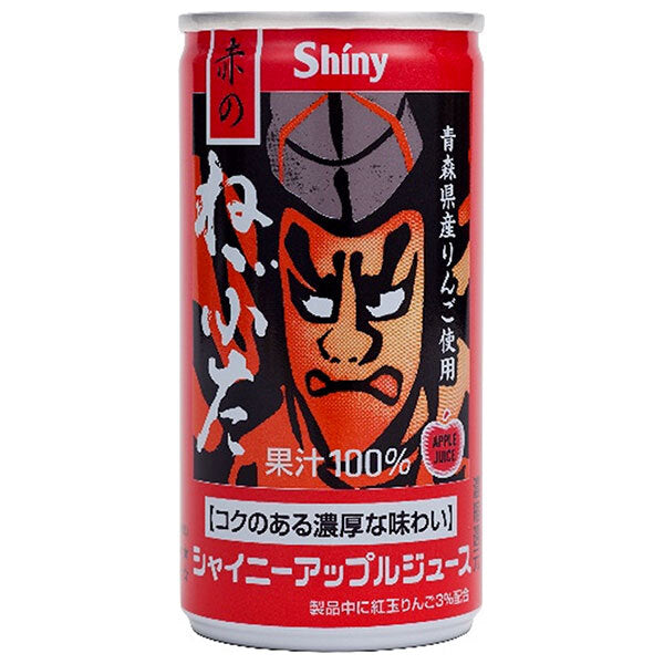 Aomori Prefecture Apple Juice Shiny Apple Juice Red Nebuta 190g can x 24 pieces [Shipped in Japan]
