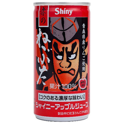 Aomori Prefecture Apple Juice Shiny Apple Juice Red Nebuta 190g can x 24 pieces [Shipped in Japan]