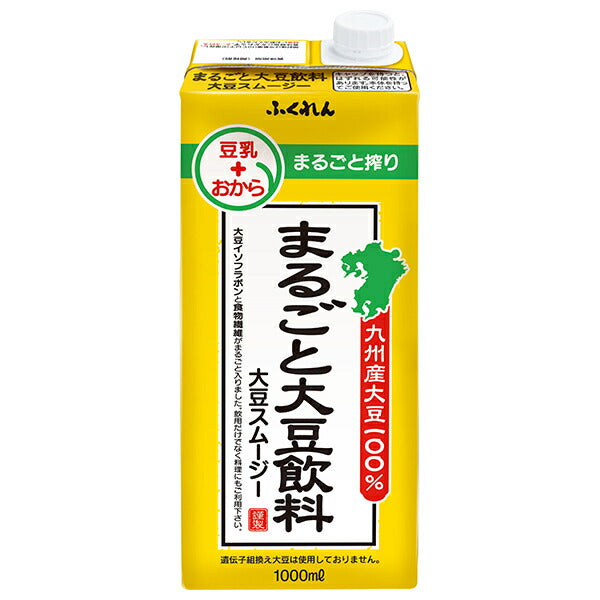 [11/25~ 10% off all products!!] Fukuren Whole Soy Drink Soy Smoothie 1000ml Paper Pack x 12 (6 x 2) Bottles