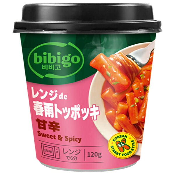 CJ Japan bibigo Microwaveable Glass Noodle Tteokbokki, Sweet & Spicy, 120g x 18 Bags [Ships from Japan]