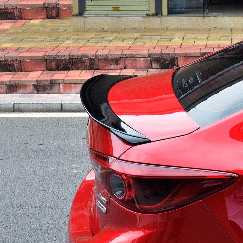 Model 14-21 Mazda 3 Exela Modified Tail Trim Sports Bright Black Tail Blade Large Fixed Wind Surrounded