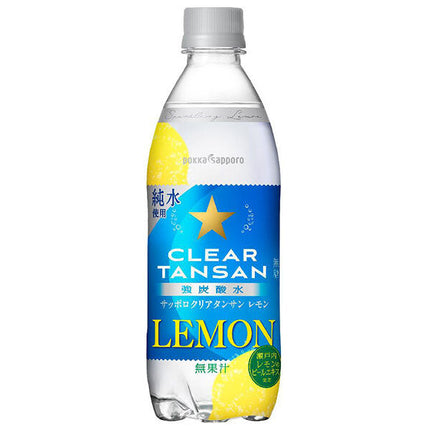 Pokka Sapporo Sapporo Clear Tansan Lemon 500ml plastic bottle x 24 bottles [shipped in Japan]