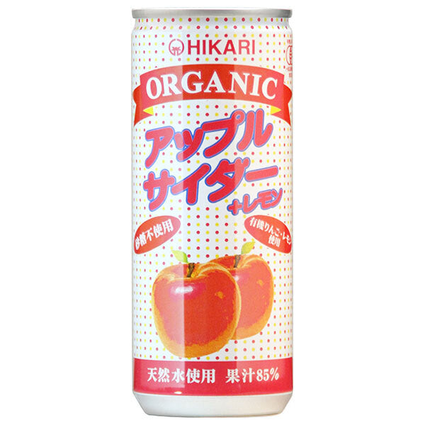 Hikari Foods Organic Apple Cider + Lemon 250ml cans x 30 pieces [shipped in Japan]