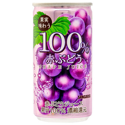 Sangaria Fruit Flavor 100% Red Grape Juice 190g can x 30 pieces [Shipped in Japan]