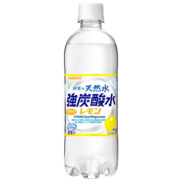 Sangaria Iga Natural Water Strong Carbonated Water Lemon 500ml PET bottle x 24 pieces [Shipped in Japan]