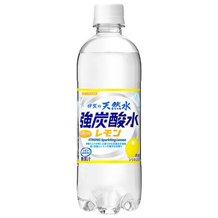 Sangaria Iga Natural Water Strong Carbonated Water Lemon 500ml PET bottle x 24 pieces [Shipped in Japan]
