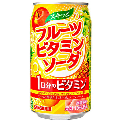 Sangaria Skitto Fruit Vitamin Soda 350g can x 24 pieces [Shipped in Japan]