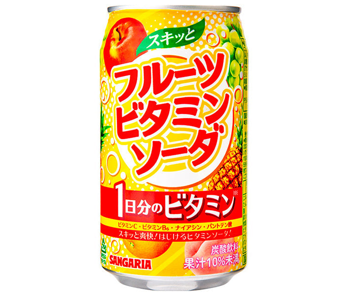 [11/25~ 10% off all products!!] Sangaria Sukitto Fruit Vitamin Soda 350g can x 24 cans