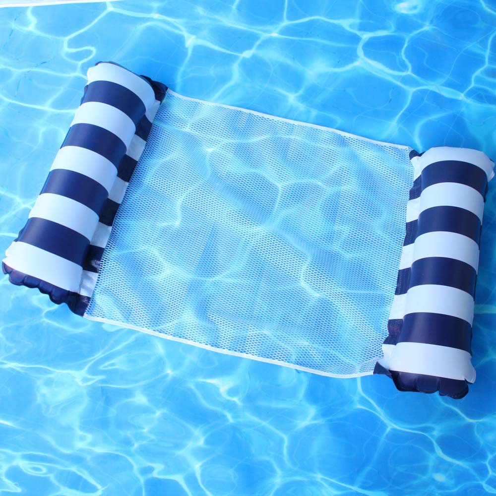 Inflatable Pool Float Lounger – Foldable Striped Floating Row for Adults