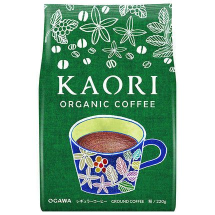 小川珈琲 カオリ オーガニックコーヒー(粉) 220g×12袋入【日本出荷】
