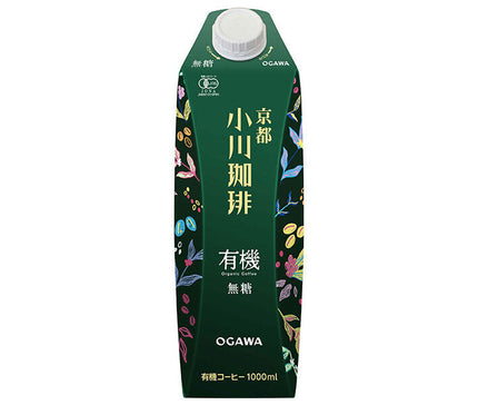 小川珈琲 京都小川珈琲 有機珈琲 無糖 1000ml紙パック×6本入