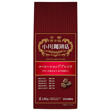 小川珈琲 コーヒーショップブレンド 豆 140g×5袋入【日本出荷】