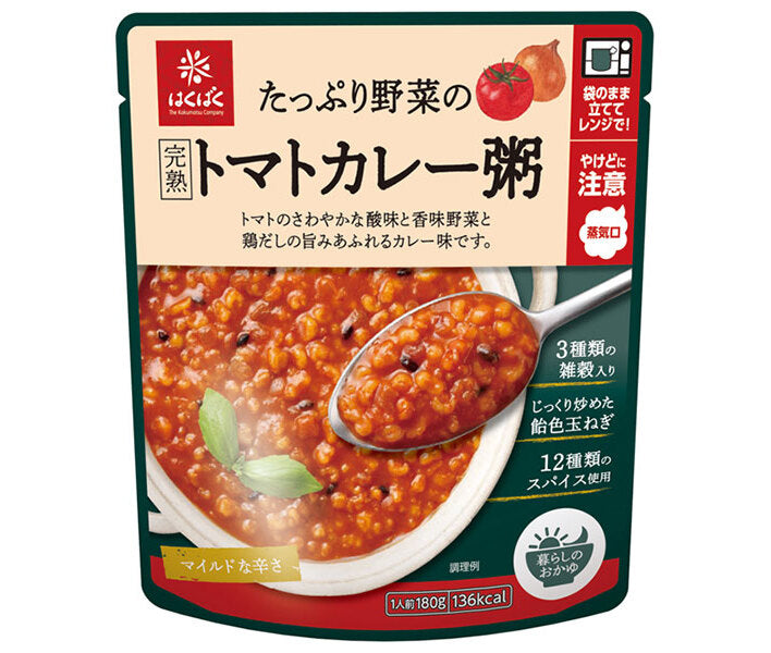 Hakubaku Ripe tomato curry porridge with plenty of vegetables 180g x 24 (8 x 3) bags [shipped in Japan]
