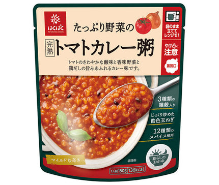 Hakubaku Vegetable-filled Ripe Tomato Curry Porridge 180g x 24 (8 x 3) bags 