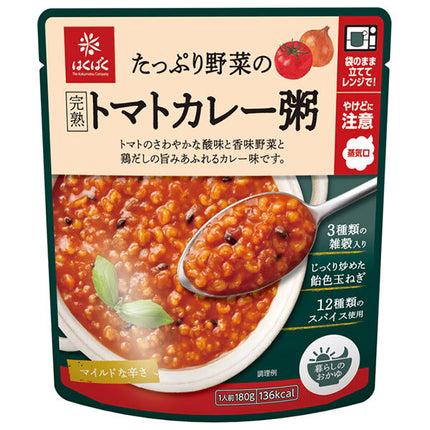 Hakubaku Ripe tomato curry porridge with plenty of vegetables 180g x 24 (8 x 3) bags [shipped in Japan]