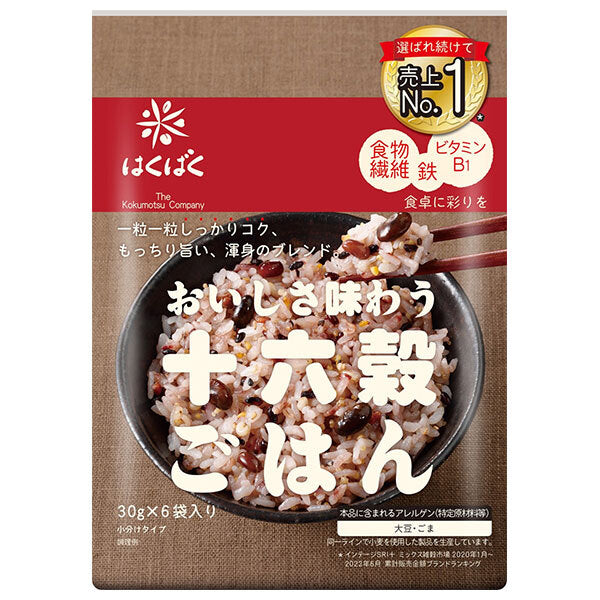 Hakubaku delicious 16-grain rice (30g x 6 bags) x 6 bags [shipped in Japan]