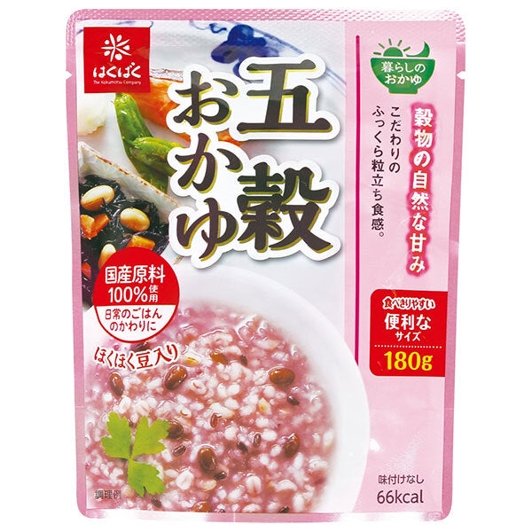 Hakubaku Living Porridge, Five Grain Porridge, 180g x 24 bags [Shipped in Japan]
