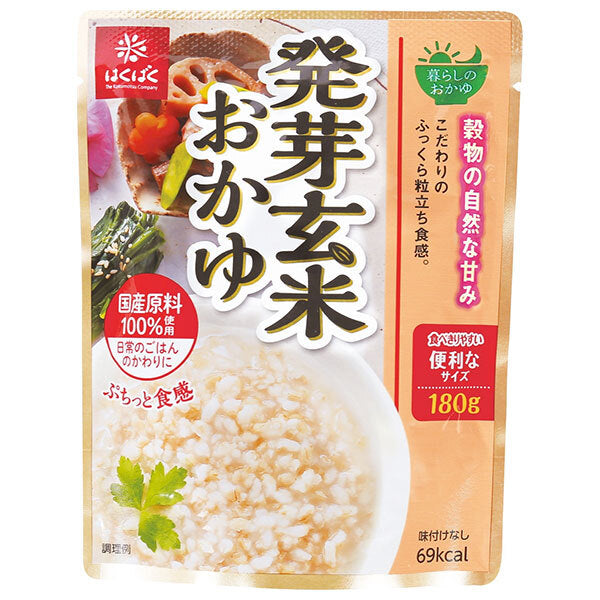 Hakubaku Living Porridge Germinated Brown Rice Porridge 180g x 24 (8 x 3) bags [Shipped in Japan]