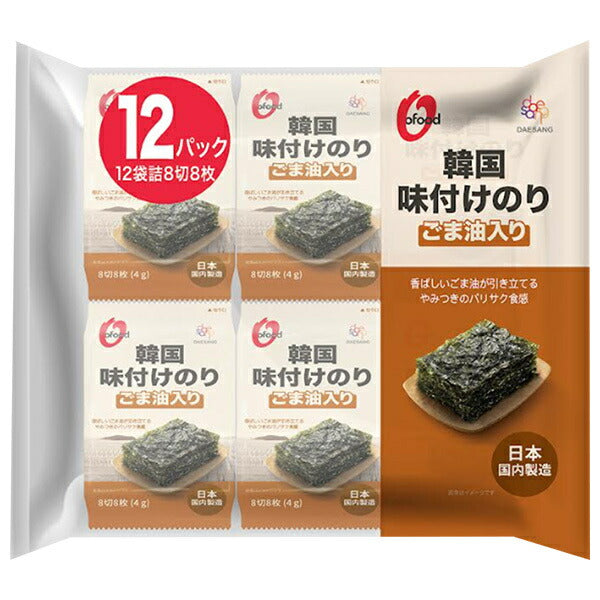 Daesang Japan Ofood Korean Flavored Nori 8 slices 8 pieces (4g x 12) x 8 pieces [Shipped in Japan]