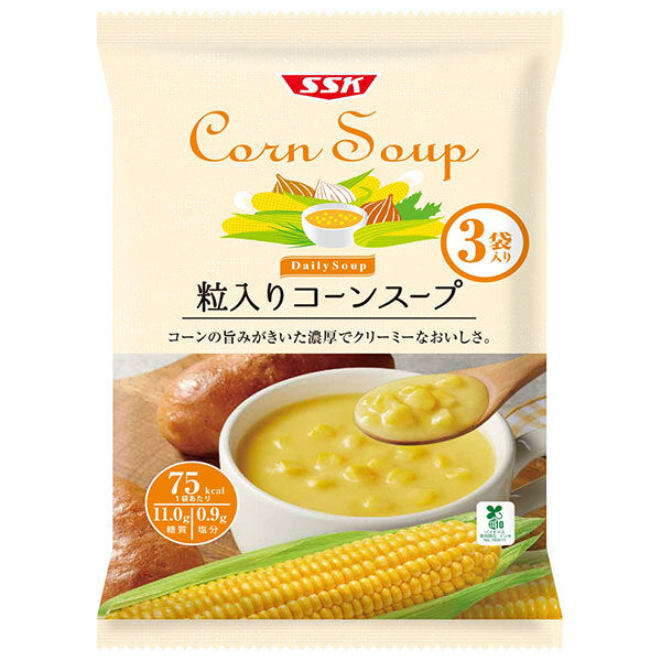 SSK Daily Soup (soupe quotidienne) - Soupe au maïs avec grains, 160g x 3 sachets x 20 boîtes.