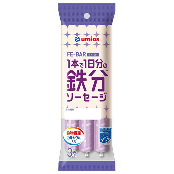 Maruha Nichiro MSC Saucisses riches en fer (30g x 3 unités) x 15 sachets.