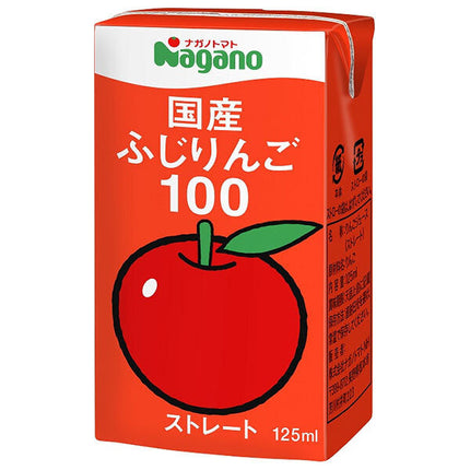 Nagano Tomato Domestic Fuji Apple 100 125ml paper pack x 36 bottles [shipped in Japan]