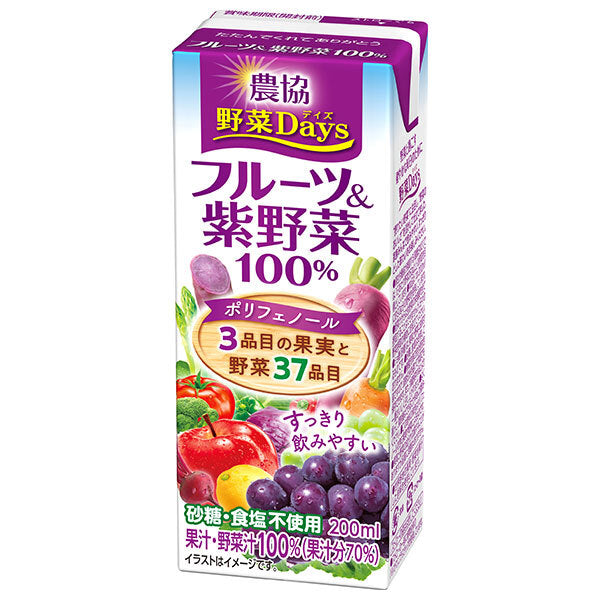 Megmilk Snow Brand Agricultural Cooperative Vegetable Days Fruit & Purple Vegetables 100% 200ml paper pack x 18 pieces [Shipped in Japan]