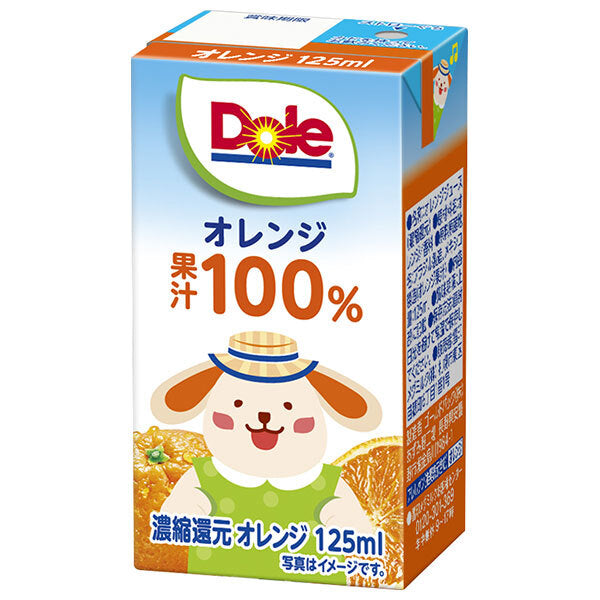Megmilk Snow Brand Dole (Doll) Orange 100% 125ml paper pack x 18 pieces [Shipped in Japan]