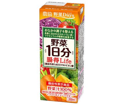 雪印メグミルク 農協 野菜Days 野菜1日分 腸得Life 200ml紙パック×24本入