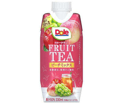 Snow Brand Megmilk Dole FRUIT TEA Peach Mix 330ml paper pack x 12 bottles 