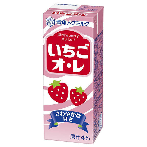 雪印メグミルク いちごオ レ 200ml紙パック×18本入【日本出荷】