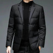 Winter Men's Suit Detachable Scarf Collar Casual Down Jacket