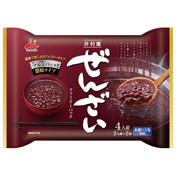 井村屋 ぜんざいファミリーパック 400g(200g×2袋)×12袋入【日本出荷】