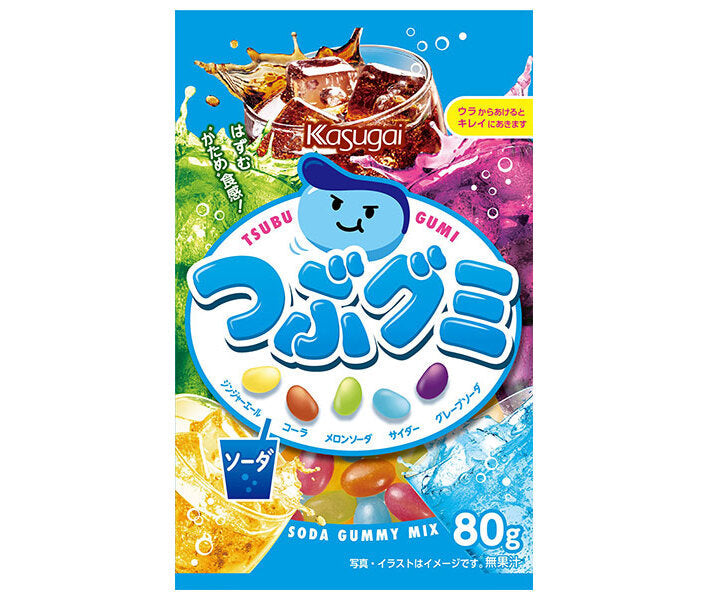 Kasugai Seika Tsubu Gummy Soda 80g x 6 pièces