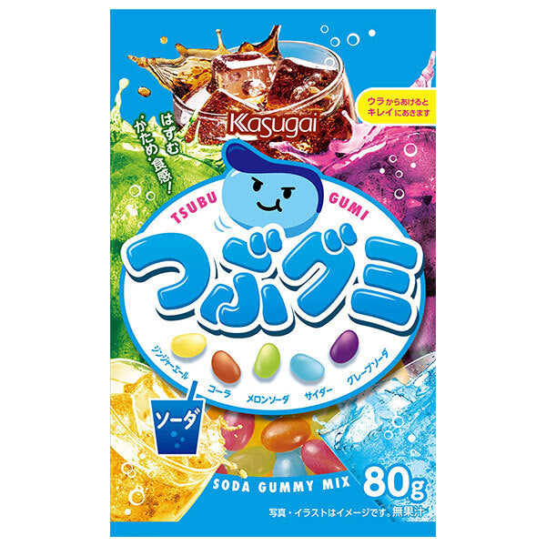 Kasugai Seika Tsubu Gummy Soda 80g x 6 pieces [Shipped in Japan]