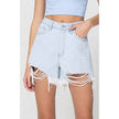 Light Washed High Waisted Mom Shorts