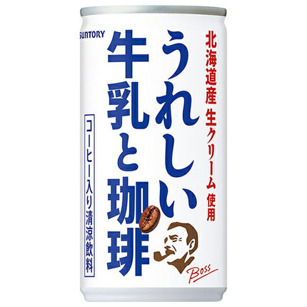 Suntory BOSS Happy Milk and Coffee 185g can x 30 pieces [Shipped in Japan]