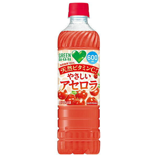 Suntory GREEN DA KA RA (Green Dakara) Easy Acerola 600ml plastic bottle x 24 pieces [Shipped in Japan]