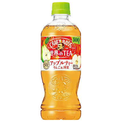 Suntory Craft BOSS World TEA Apple Tea [For Vending Machines] 500ml PET Bottles x 24 [Ships from Japan]