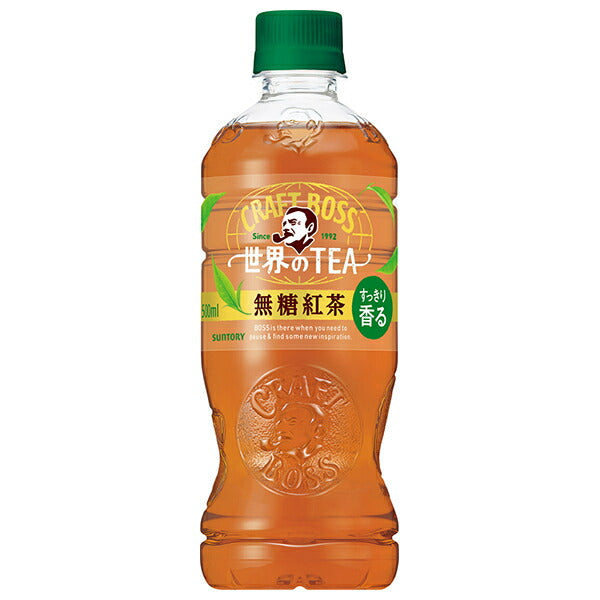 Suntory Craft Boss World's TEA Unsweetened Black Tea [For Vending Machines] 500ml PET bottles x 24 pieces [Shipped in Japan]