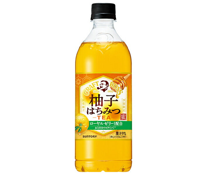 [11/25~ 10% off all products!!] Suntory Craft Boss Yuzu Honey Tea [For hand sale] 600ml PET bottle x 24 bottles