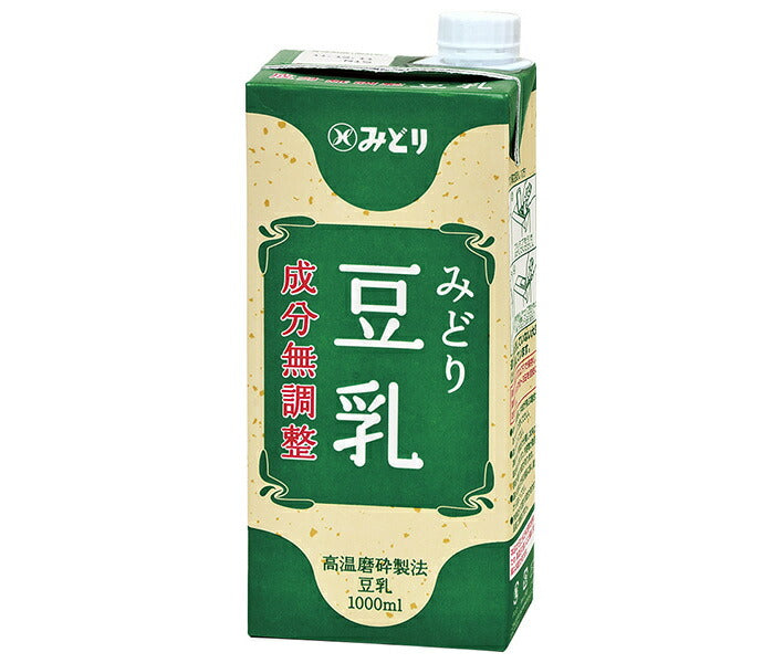 Kyushu Dairy Midori Soymilk Aucun ajustement des ingrédients Paquet de papier de 1000 ml x 12 (6 x 2) pièces 