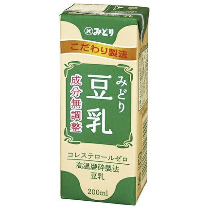 Kyushu Dairy Midori Soy Milk, Ingredients Unadjusted, 200ml paper pack x 24 pieces [Shipped in Japan]