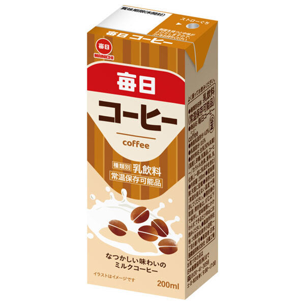毎日牛乳 毎日コーヒー 200ml紙パック×24本入【日本出荷】