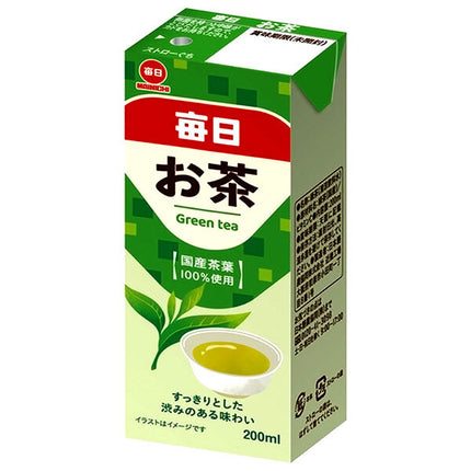 毎日牛乳 毎日 お茶 200ml紙パック×24本入【日本出荷】