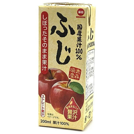 Mainichi Milk 100% Domestic Fruit Juice Fuji (produced in Aomori Prefecture) 200ml paper pack x 24 bottles [shipped in Japan]